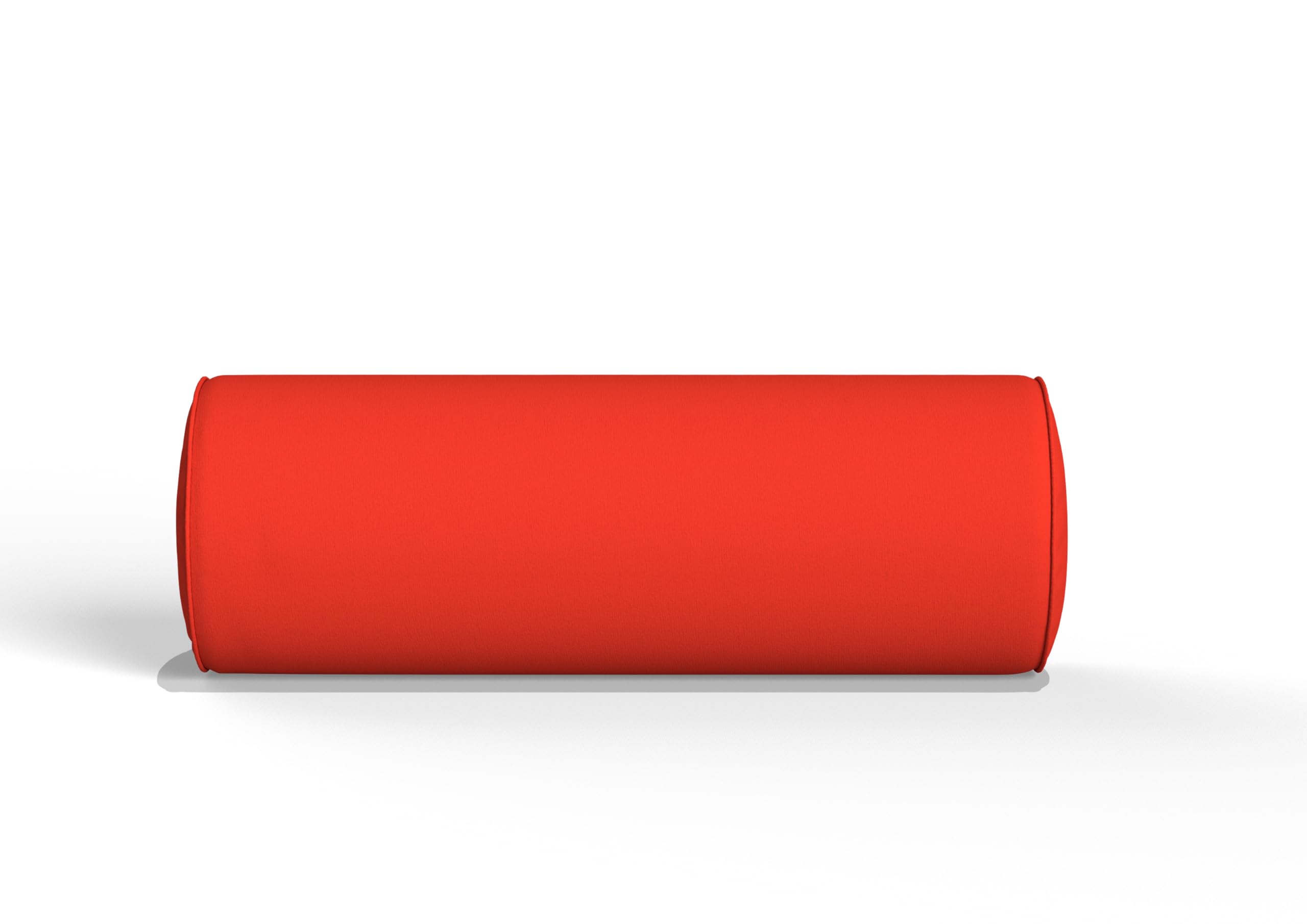 CHILIMILII Round Bolster pillow Large 20x60cm with Removable cover (Red)-Cervical Roll Bolster Pillow for Massage & Yoga-Hollowfibre Bolster Pillow For Stress Relief