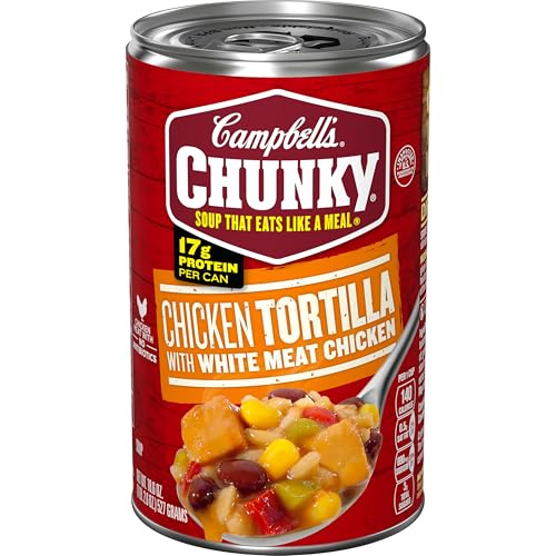 Campbell's Sopa gruesa, sopa de tortilla de pollo con carne blanca a la parrilla, lata de 18.5 onzas