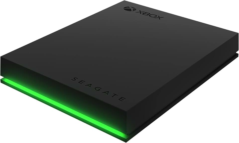 Seagate Game Drive para disco rígido externo Xbox 2TB HDD portátil - USB 3.2 geração 1, preto com barra de LED verde integrada, certificado Xbox, serviços de resgate de 3 anos (STKX2000400)