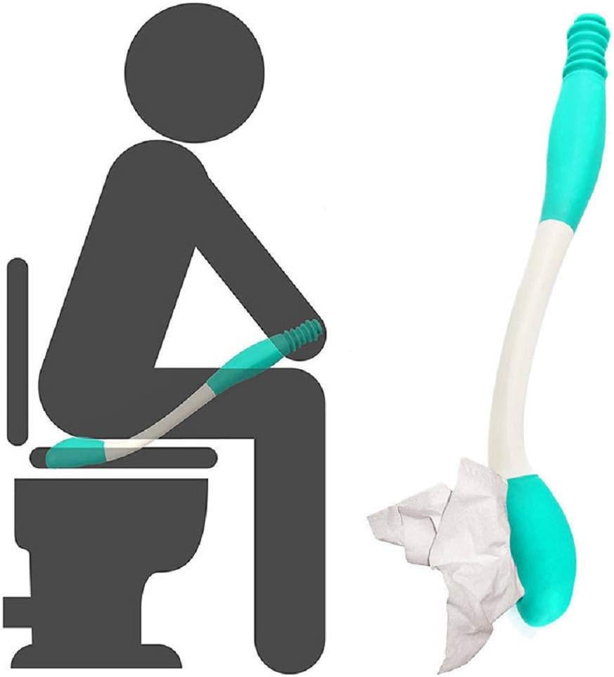 16 inch Elderly and Pregnant Woman Toilet Tissue Aid Tool, Long Reach Tissue Paper Wiper, Grip Toilet Paper