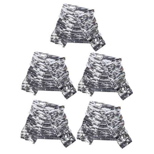 BUGUUYO 5Pcs Emergency Thermal Blankets Foil Survival Blankets for Camping Hiking First Aid Lightweight and Portable for Outdoor Use