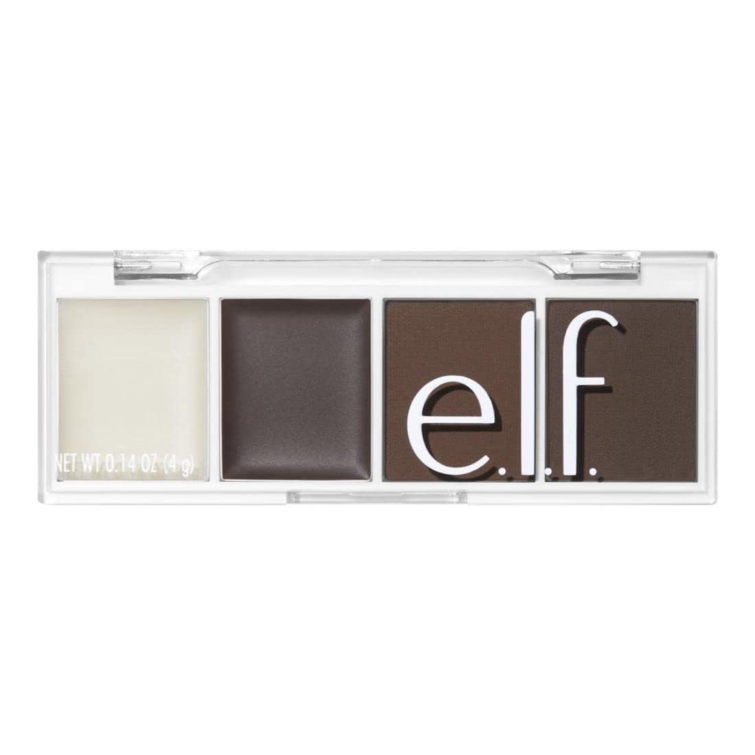 e.l.f. Bite-Size Brow, Mini Brow Quad with Ultra-Pigmented Waxes & Powders, Eyebrow Grooming & Makeup Kit, Dark Brown, 0.14 Oz