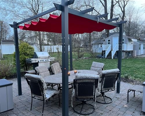 PURPLE LEAF 10' X 10' Outdoor Retractable Pergola with Sun
