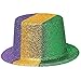 Amscan Mardi Gras Glitter Top Hat (1 Piece), Multi Color, 11.1 x 9.7"