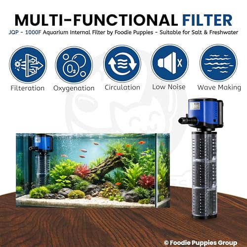 Image of Foodie Puppies Aquarium Internal Sponge Filter Pump (JQF-1000F /14W) for Fish Tanks | ABS Plastic Submersible Silent Aquarium Filter with Efficient Water Filtration, Low Noise Design for Freshwater