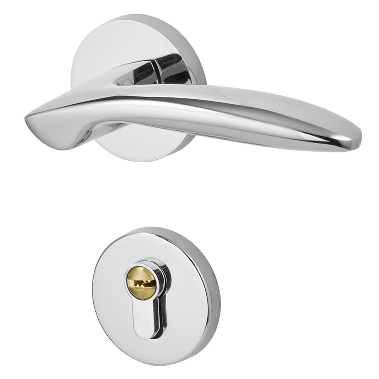NYRXRYTCA Door Lock Indoor Bedroom Door Lock Household Silent Magnetic Door Lock Bright Chrome Wood Door Lock American Lock