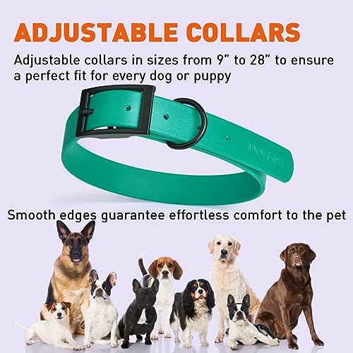 Dogline Biothane Waterproof Dog Collar Strong Coated Nylon Webbing With Black Hardware Odor- Proof For Easy Care Easy To Clean High Performance Fits Small Medium Or Large Dogs #TOP6