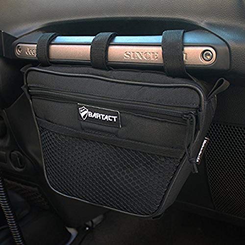 Bartact Jeep Wrangler Dash Bag Passenger Grab Handle Dash Bag Fabric Black