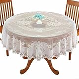 Design élégant en dentelle : cette nappe en dentelle blanche dispose d'un beau design traditionnel en dentelle tissée avec des motifs d'ange classiques. Il ajoute une touche d'élégance et de sophistication à votre table.