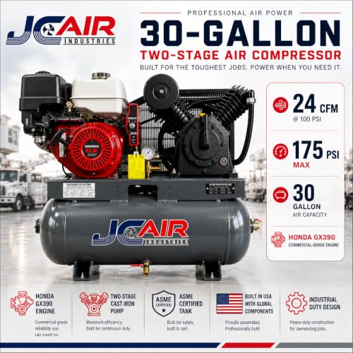 JCAIR Industries AH13030GT 30 Gallon Air Compressor