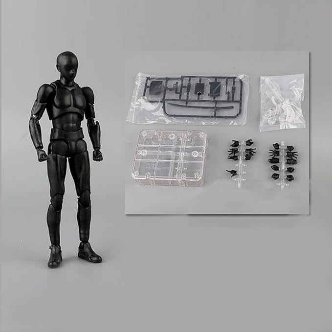 Maniquí Articulado para Dibujo Artístico, Figura de Acción Masculina Negra 15 cm miniatura 4
