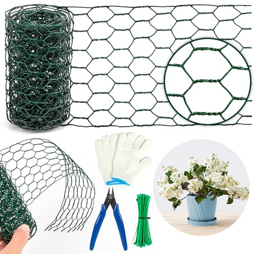 Floral Wire Netting 4 x 118 Inch Mesh Netting with Plier Protect Plant & Decorate Flower Arch DIY Craft