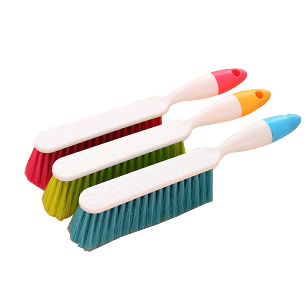 Ipetboom Non-Slip Upholstery Brush Set 3pc Duster Brush for Couch Bed Floor Gentle Cleaning Soft Bristles Comfortable Handle Random Color