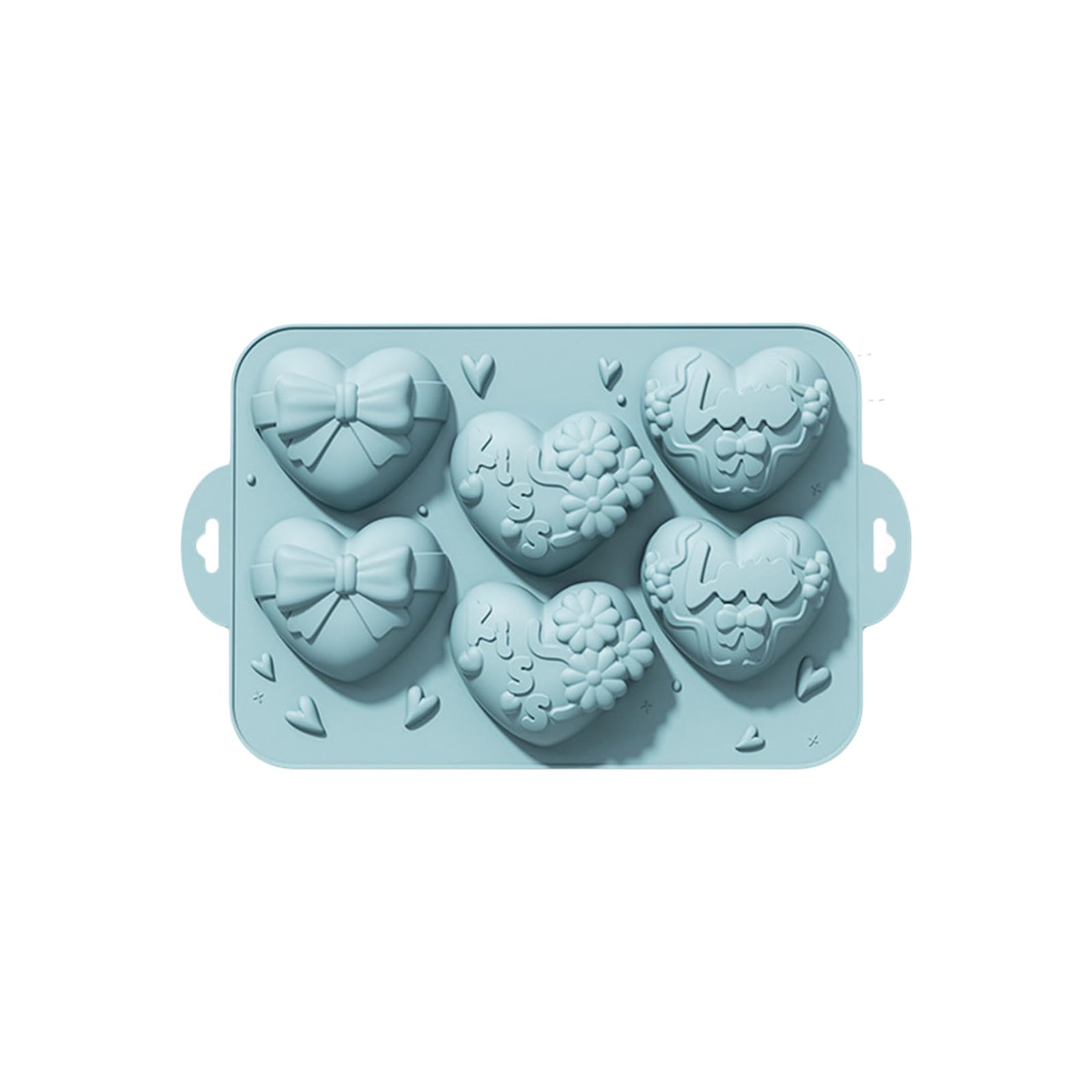 ZEPFJHE 6 Cavity Heart Shape Silicone Baking Tray Cake Dessert Mold for Cakes Cookie and Candy Dishwasher Safe Baking Tool