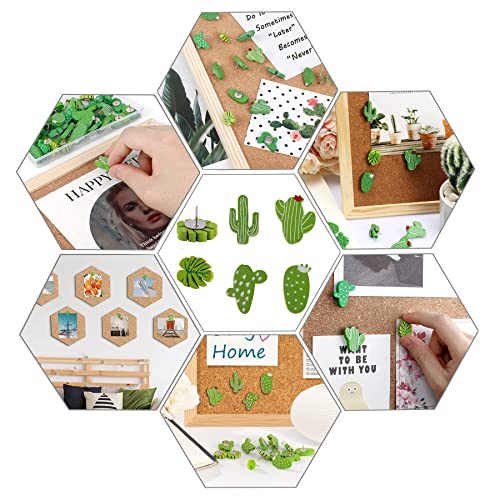 Decorative Push Pins, 30 Pcs Creative Thumb Tacks Cute Cactus Palm Leaf Pushpins With Box For Cork Boards Photos Wall Maps Corkboard Décor #TOP5