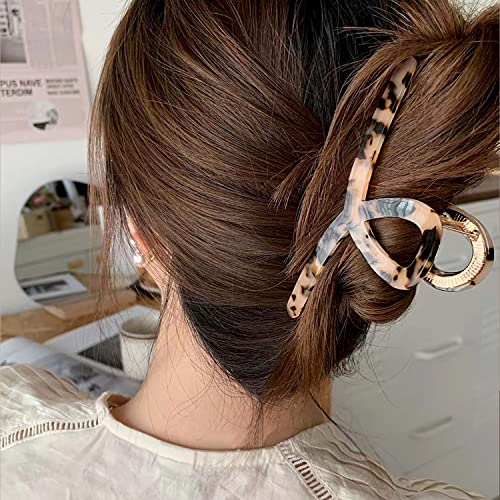 Naisier Big Hair Claw Clips For Women Hair Clips For Thick Hair Metal Nonslip Large Butterfly Hair Clips, 4.7 Inch Strong Hold Hair Accessories For Girls And Women.（1Pcs/Leopard Print） #TOP4