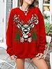 Ugly Christmas Sweater Women Funny Reindeer Graphic Sweatshirts Oversized Christmas Tree Sweaters Xmas Pullover Tops #4