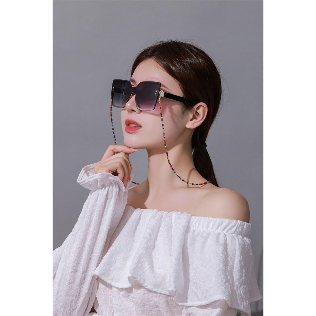 Chaîne de lunettes en cristal chic avec attache écouteur suspendu pour femme