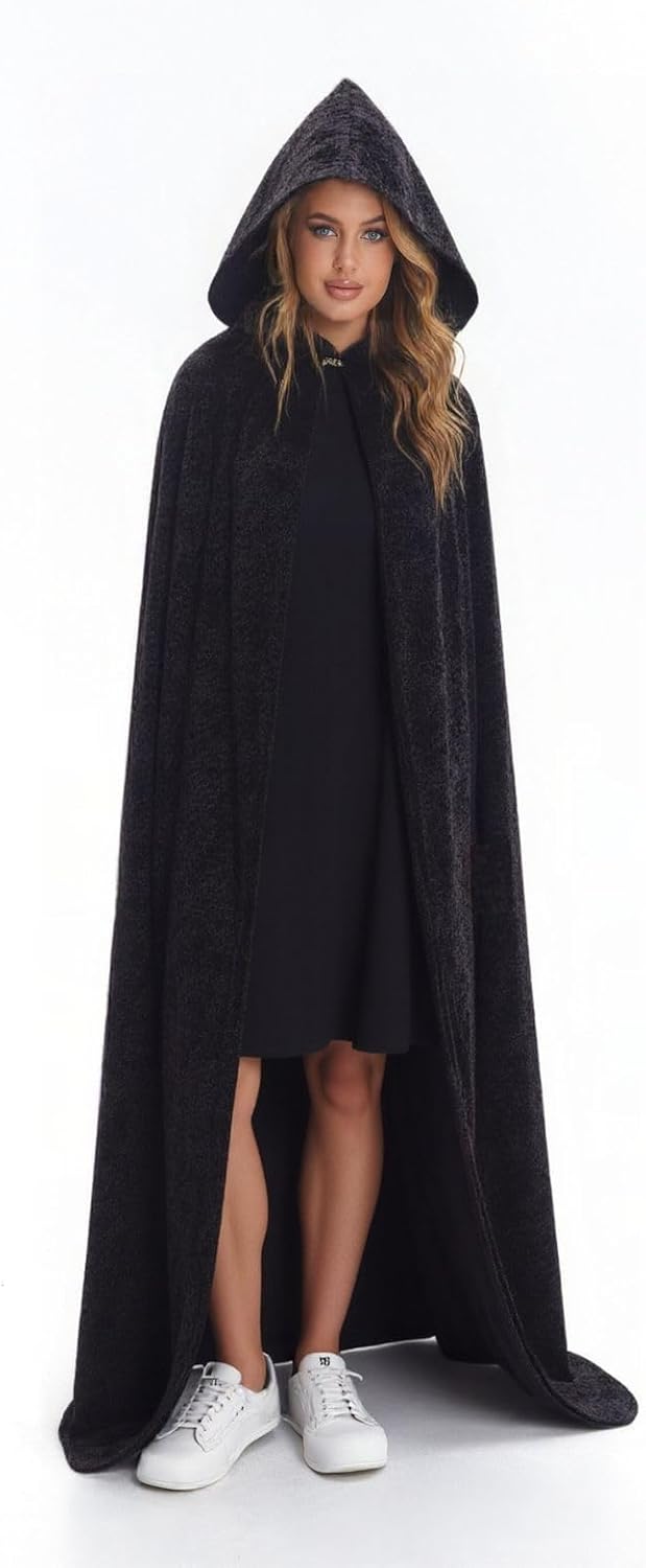 Wizard Robes Cape Hooded Cloak Renaissance Medieval with Metal Buckle Halloween Cosplay - Image 4