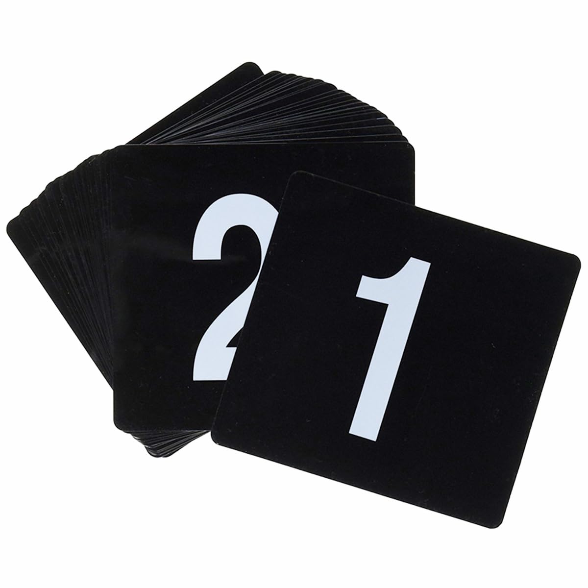 DEJIN Table Numbers Restaurant 1-25/50/100, Tableware Tabletop Signs Seat Cards Acrylic Black Table Number Signs 95X100mm, Durable Square Restaurant Cafe Bar Utensils(1-25)
