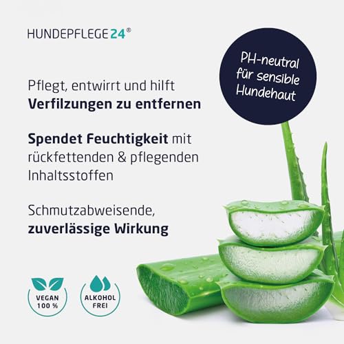 HUNDEPFLEGE24 Hunde Conditioner Pflegespray für effektive Entfilzung, leichte Kämmbarkeit & Sanfte Fellpflege Hund & Katze - Pflege Kämmhilfe & Entfilzungsspray Hunde Langhaar & Kurzhaar 500ml