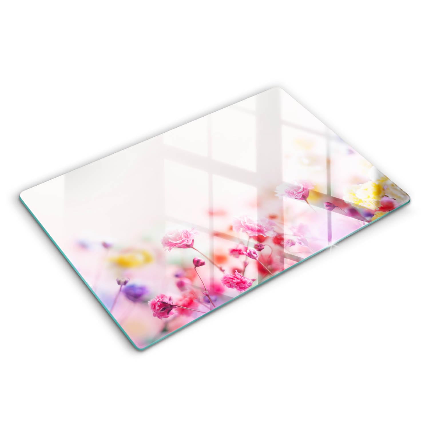 Planche à Découper Induction 80x52cm en Matériau Résistant Motif Prairie de Fleur Wallfluent
