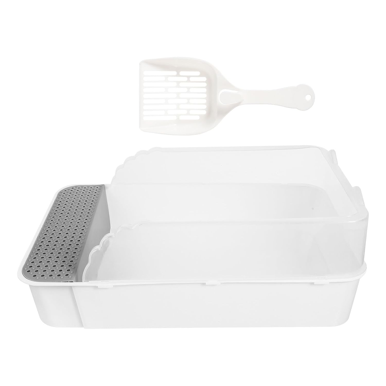 Semi-Enclosed Cat Litter Box Anti-Splash Fence with Detachable Design