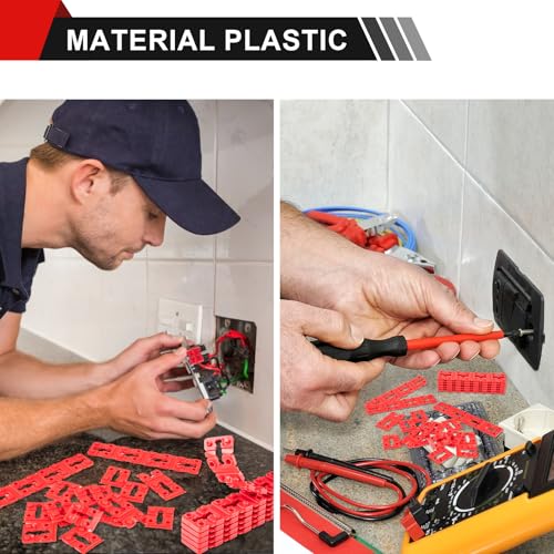 Image of Outlet Spacers for Electrical Box, 96 PCS Electrical Outlet spacers shims | Plastic Wall Plate Spacer, Tile Backsplash Shims for Loose Outlet /Switch Repair (Stackable)