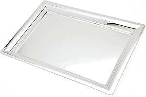 Godinger Stainless Steel Rectangular Tray: A Versatile Serving Solution for Vanity and Dining