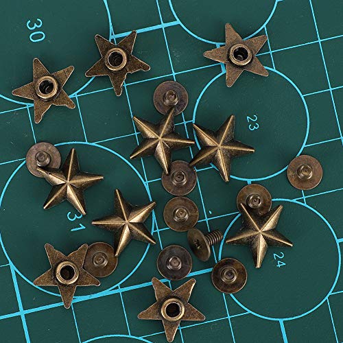 50 Set Star Studs, 14Mm Chicago Screws Rivet Studs For Diy Clothes Shoes Purse Decoration(Bronze) #TOP5
