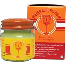 Original 22 g - Thai Balm from Thailand - Tiger Balm Alternative - Menthol Eucalyptus Camphor - Cooling & Warming - Massage Balm for Muscles Back & Neck - Sports & Everyday Use