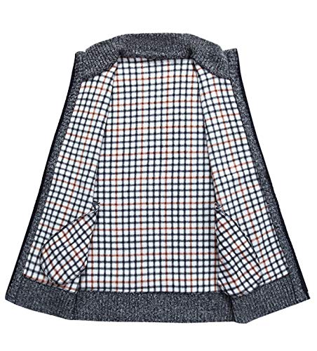 LemonGirl Mens Casual Slim Full Zip Knitted Sweater Vest with Pocked2