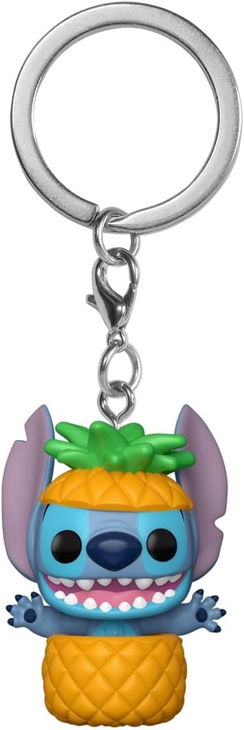 Funko Pop! Keychain: Lilo and Stitch - Stitch in Enamel Pineapple​ - Novelty Keyring - Collectable Mini Figure - Stocking Filler - Gift Idea - Official Merchandise - Disney Fans