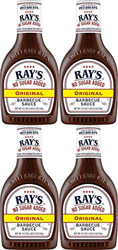 Sweet Baby Ray's Salsa original para barbacoa sin azúcar añadida, 18 onzas, paquete de 4