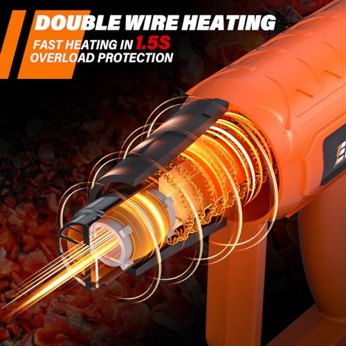 Electric Heat Gun | Heavy Duty Hot Air Gun with Dual Heat Settings 300°C & 600°C Overload Protection | for Paint Stripping, Vinyl Application, Crafts, Resin | Includes 4 Type Nozzles, 2000W 2 Electric Heat Gun | Heavy Duty Hot Air Gun with Dual Heat Settings 300°C & 600°C Overload Protection | for Paint Stripping, Vinyl Application, Crafts, Resin | Includes 4 Type Nozzles, 2000W - Image 2