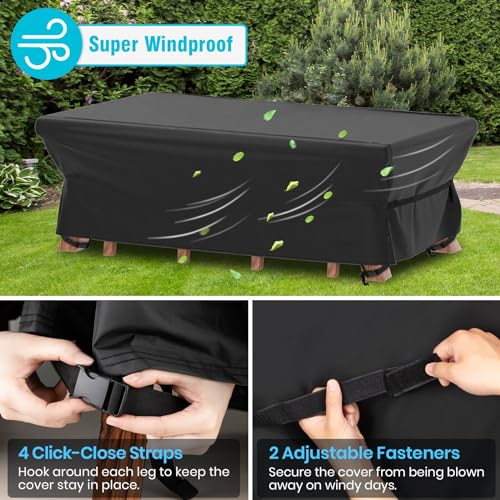 Housse de table de patio imperméable extérieure Velway rectangulaire