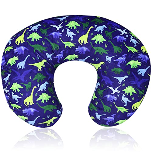 Image of TANOFAR Minky Feeding Pillow Cover Boys, Dinosaur Nursing Pillow Cover for Baby, Breastfeeding Pillows Slipcover, Soft Fabric Fits Snug On Infant, Navy Dino