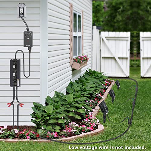 Sunvie Rgbw Low Voltage Landscape Lighting Kit With Transformer And Timer 12W 12-24V Outdoor Led Color Changing Landscape Lights With Connector For Garden Pathway Wall Tree Etl Listed Cord, 10 Pack #TOP5