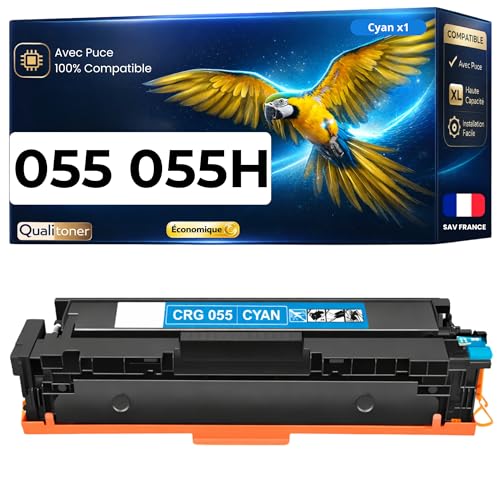 Toner Compatible pour Canon 055H Cyan Grand Volume 6000 Pages pour Impressions Nettes