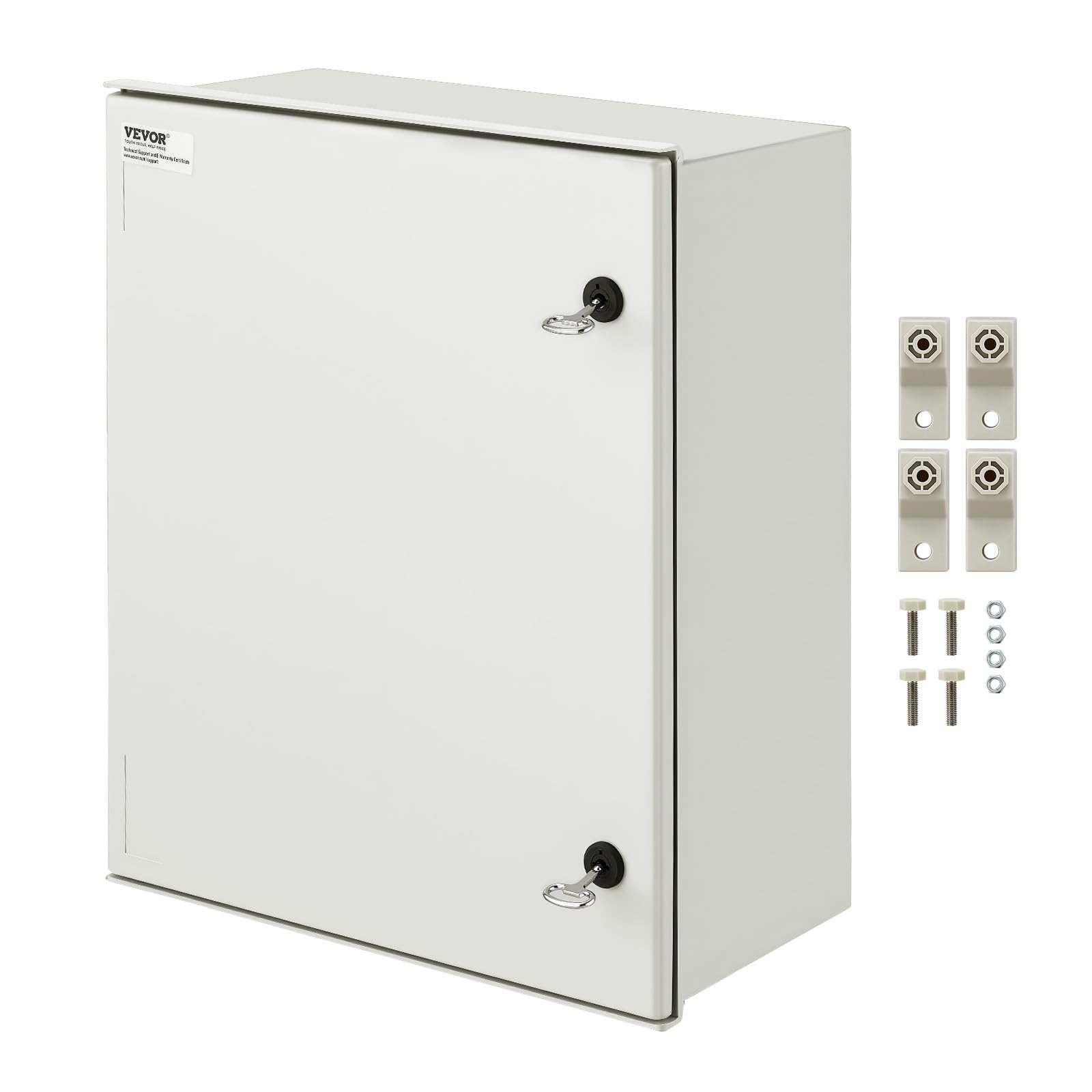 VEVOR Caja NEMA 50 x 40 x 20 cm Caja eléctrica de acero de fibra de vidrio Caja de conexiones con bisagras IP66 impermeable y a prueba de polvo para uso en interiores y exteriores con placa de montaje