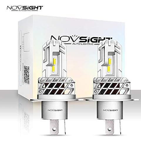 NOVSIGHT H4 Super Bright LED Headlight Conversion Kit, 7000LM 40W headlight bulbs,DOT Approved, IP68 Waterproof, Halogen Headlight Replacement, 6000K Cool White (pack of 2) Cover