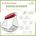 Spring Chef XL Stainless Steel Pastry Cutter Tool for Baking - Heavy Duty Dough Blender - Butter & Dough Cutter Tool with Sharp Blades - Pastry Blender for Easy Mixing - Dishwasher Safe - Red