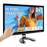 24 Inch PC Touchscreen Monitor, Built-in Speakers, 75Hz, IPS FHD 1080P Desktop Touch Screen Monitor, HDMI, VGA, USB, VESA, Computer Touch Display, Black