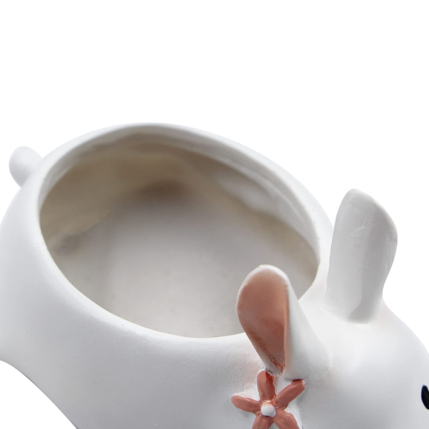 JUMISEE Vaso In Ceramica Per Piante Grasse A Forma Di Coniglietto - Con Foro Di Drenaggio, Decorazione Scrivania - 3