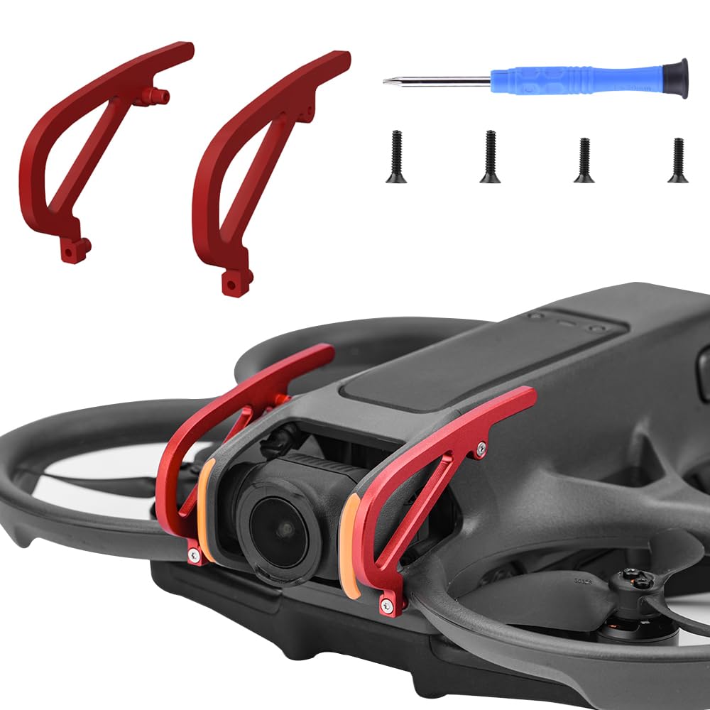 Hesupy Avata 2 Gimbal Bumper Guard Lens Safety PTZ Protect Bar, Aluminum Alloy Anti-Collision Camera Protector for DJI Avata 2 FPV Drone Accessories (Red)
