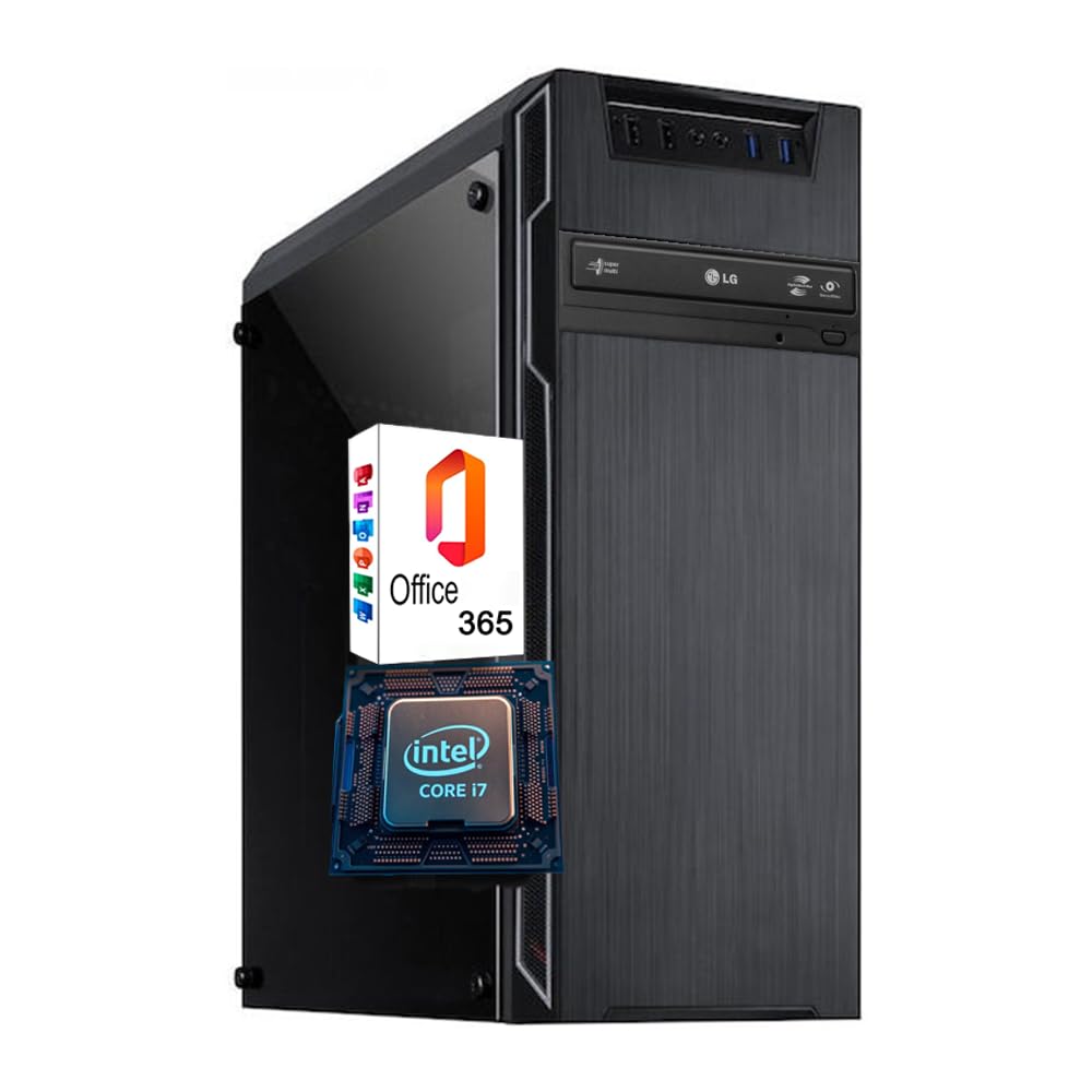 PC Fisso NUOVO pronto all'uso • Intel core i7-4th • 32GB RAM DDR3 • 1TB (512 SSD + 512 HDD) • Windows 11 Pro • Office 365 • WiFi • DVD • USB 3.0 • Ideale per ufficio, casa e studio • Garanzia 2 anni