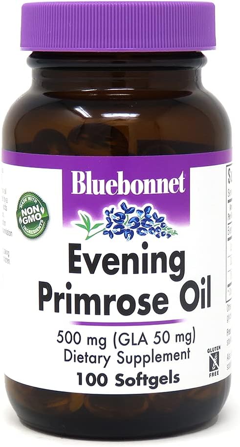 BlueBonnet Evening Primrose Oil Softgels, 500 mg, 100 Count (743715009189) : Health & Household