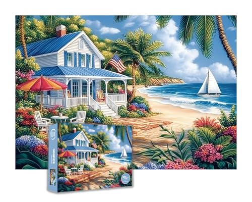 300 Pieces Puzzle for Adults Beach Jigsaw Puzzles Family Puzzle Game - Finished Size is 20.5 x 15 inch