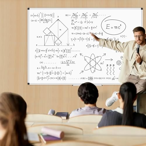 Image of XBoard Magnetic Dry Erase Board 72 x 48 Inches Wall-Mounted, 6'x4' Whiteboard with Marker Tray, Aluminum Frame White Board for School Office and Home