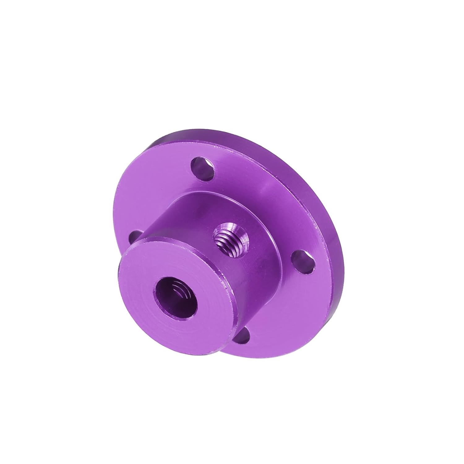 MECCANIXITY 4pcs 5mm Bore Rigid Purple Flange Coupling Connector Aluminum Motor Bearing Shaft Mounting Hub with Wrench for DIY RC Model Motors